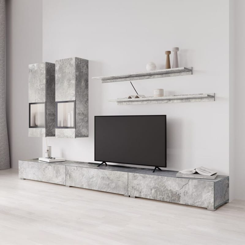 Veggenhet Baros - Betonglys - Oppbevaring - Oppbevaringsmøbler - Møbelsett til stue