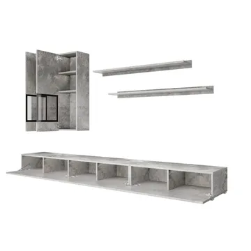 Veggenhet Baros - Betonglys - Oppbevaring - Oppbevaringsmøbler - Møbelsett til stue