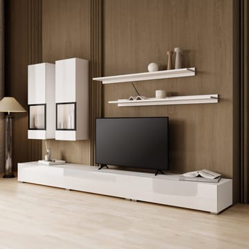 Veggenhet Baros - Hvit Laminat - Oppbevaring - Oppbevaringsmøbler - Møbelsett til stue