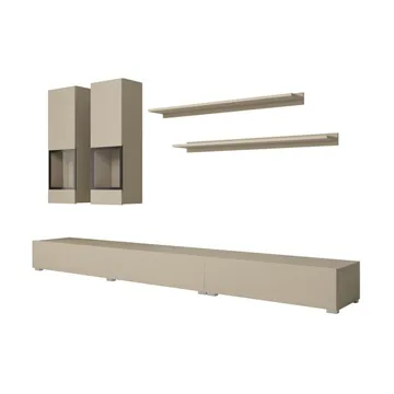 Veggenhet Baros - Lys beige - Oppbevaring - Oppbevaringsmøbler - Møbelsett til stue