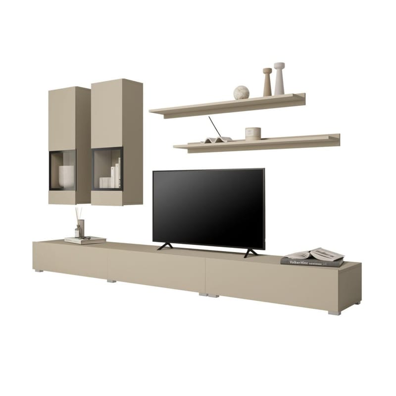 Veggenhet Baros - Lys beige - Oppbevaring - Oppbevaringsmøbler - Møbelsett til stue