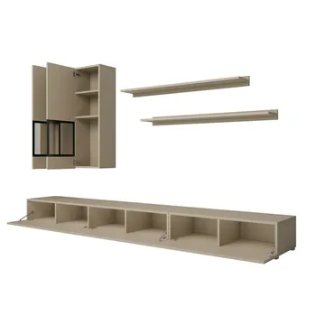 Veggenhet Baros - Lys beige - Oppbevaring - Oppbevaringsmøbler - Møbelsett til stue