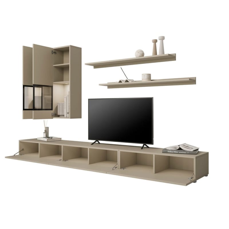 Veggenhet Baros - Lys beige - Oppbevaring - Oppbevaringsmøbler - Møbelsett til stue