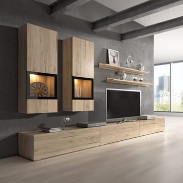 Veggenhet Baros - San Remo Eik Lys Laminat - Oppbevaring - Oppbevaringsmøbler - Møbelsett til stue