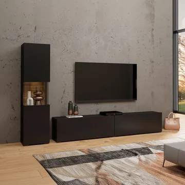 Veggseksjon Ava 2 stykker (05+40) - Black Onyx - Oppbevaring - Oppbevaringsmøbler - Møbelsett til stue