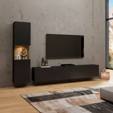 Veggseksjon Ava 2 stykker (05+40) - Black Onyx - Oppbevaring - Oppbevaringsmøbler - Møbelsett til stue