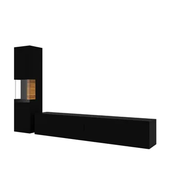 Veggseksjon Ava 2 stykker (05+40) - Black Onyx - Oppbevaring - Oppbevaringsmøbler - Møbelsett til stue