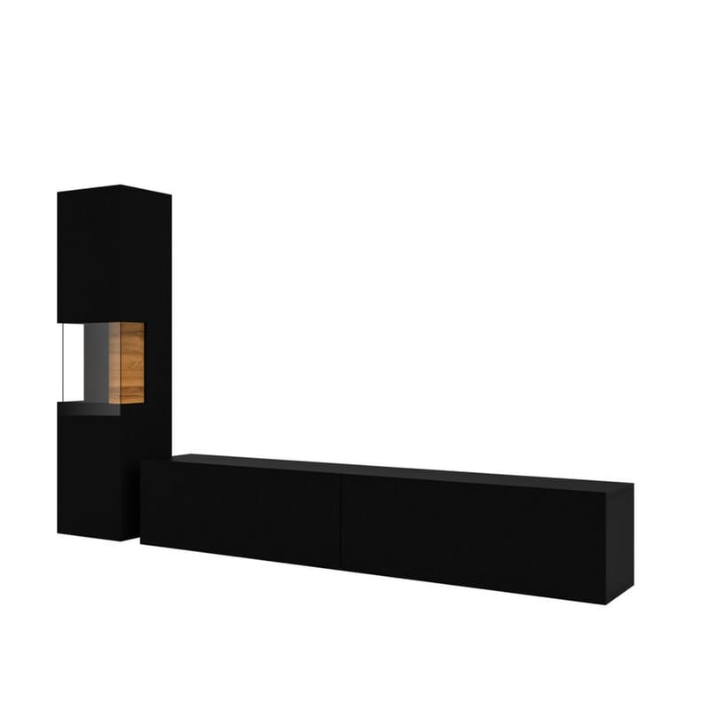 Veggseksjon Ava 2 stykker (05+40) - Black Onyx - Oppbevaring - Oppbevaringsmøbler - Møbelsett til stue