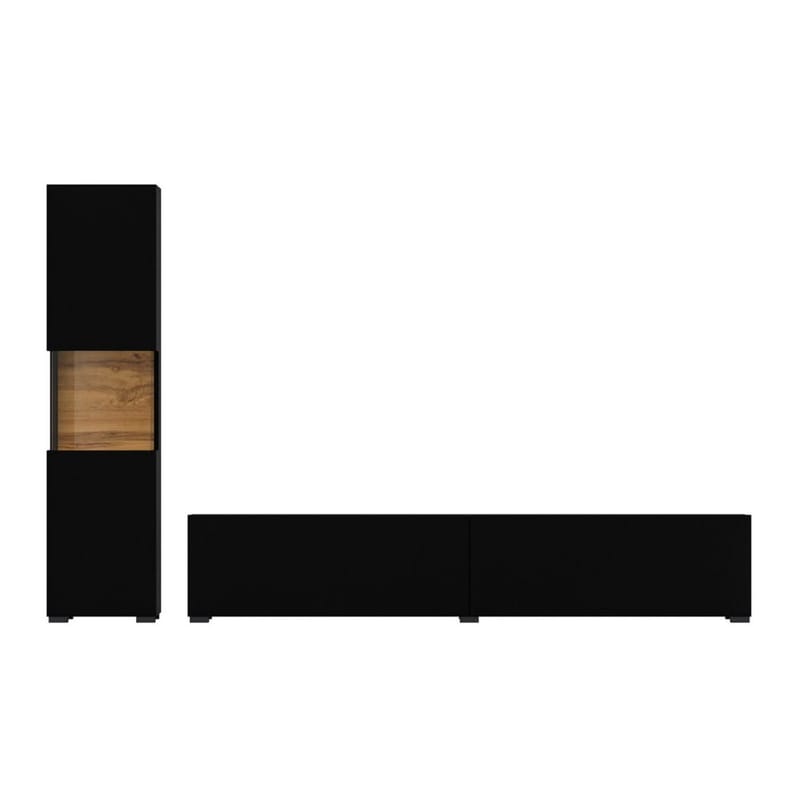Veggseksjon Ava 2 stykker (05+40) - Black Onyx - Oppbevaring - Oppbevaringsmøbler - Møbelsett til stue