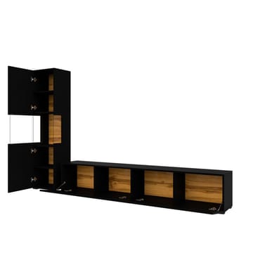 Veggseksjon Ava 2 stykker (05+40) - Black Onyx - Oppbevaring - Oppbevaringsmøbler - Møbelsett til stue