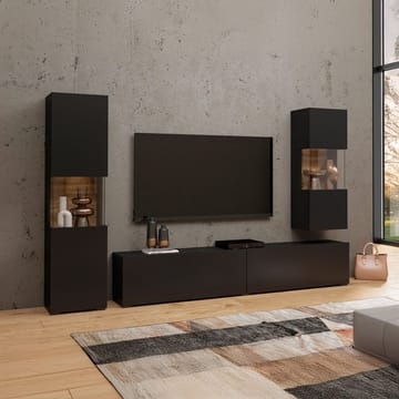 Veggseksjon Ava 3 stykker (05+07+40) - Black Onyx - Oppbevaring - Oppbevaringsmøbler - Møbelsett til stue