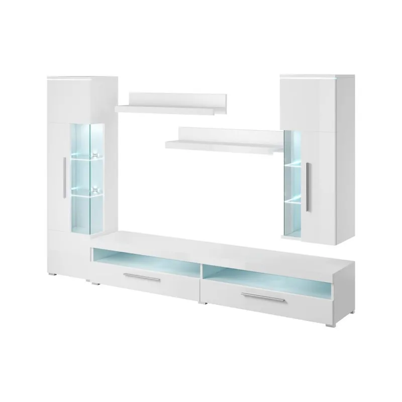 Veggseksjon India, Hvit, 285 cm