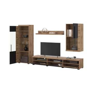 Veggseksjon Roger 4 deler - Wotan eik - Oppbevaring - Oppbevaringsmøbler - Møbelsett til stue