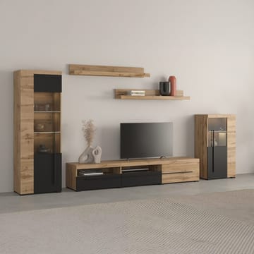 Veggseksjon Roger 5 deler - Wotan eik - Oppbevaring - Oppbevaringsmøbler - Møbelsett til stue