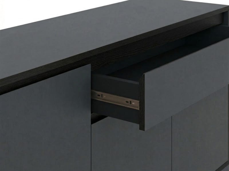 Velar Konsoll 180x80x40 cm - Anthracite/Wood Black/Black - Oppbevaring - Oppbevaringsmøbler - Sideboard & skjenk