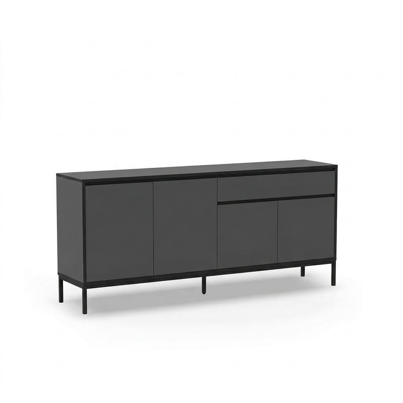 Velar Konsoll 180x80x40 cm, Anthracite/Wood Black/Black