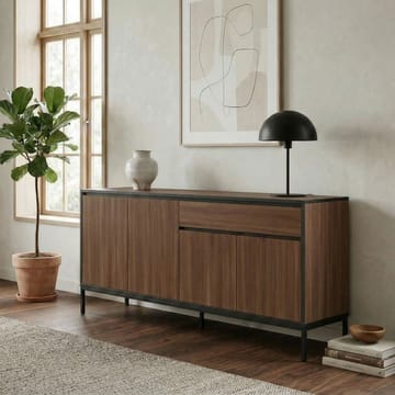 Velar Konsoll 180x80x40 cm - Milano Walnut, Wood Black, Black - Oppbevaring - Oppbevaringsmøbler - Sideboard & skjenk