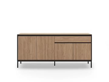 Velar Konsoll 180x80x40 cm - Naturlig eik, tre-svart, svart - Oppbevaring - Oppbevaringsmøbler - Sideboard & skjenk