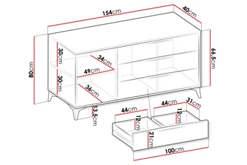 Vemdalen Kommode 154 cm - Beige - Oppbevaring - Oppbevaringsmøbler - Kommode