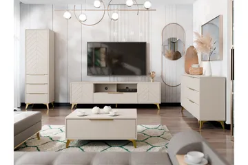 Vemdalen Møbelsett for Stue - Sand beige - Oppbevaring - Oppbevaringsmøbler - Møbelsett til stue