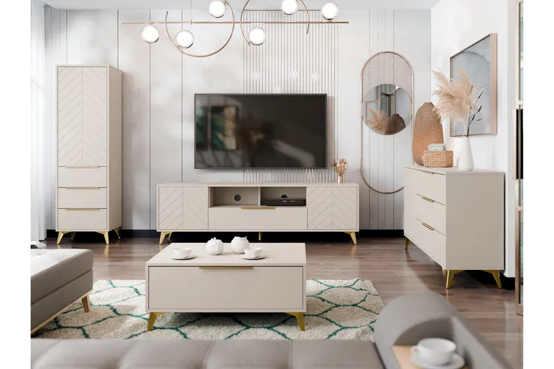 Vemdalen Møbelsett for Stue - Sand beige - Oppbevaring - Oppbevaringsmøbler - Møbelsett til stue