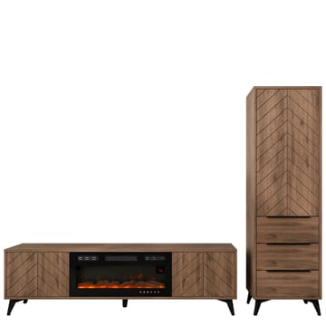Vemdalen møbelsett til stue - TV-benk og høyskap - brun - Oppbevaring - Oppbevaringsmøbler - Møbelsett til stue