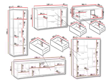 Veyricus Møbelsett for Stue - Oppbevaring - Oppbevaringsmøbler - Møbelsett til stue