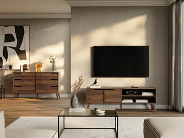 Virello møbelsett til stue - TV-benk og skjenk - brun - Oppbevaring - Oppbevaringsmøbler - Møbelsett til stue