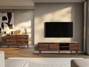 Virello møbelsett til stue - TV-benk og skjenk - brun - Oppbevaring - Oppbevaringsmøbler - Møbelsett til stue