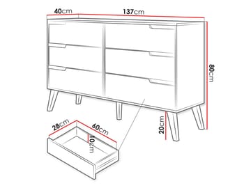 Virello skjenk 137 cm - beige - Oppbevaring - Oppbevaringsmøbler - Sideboard & skjenk