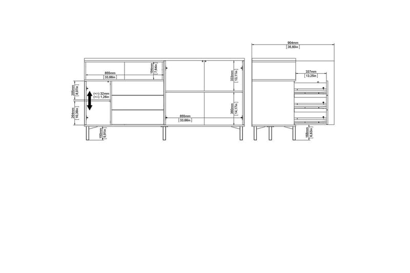 Virender Skjenk 175,7x48,25 cm - Natur - Oppbevaring - Oppbevaringsmøbler - Sideboard & skjenk