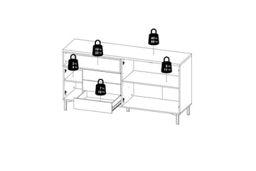 Virender Skjenk 175,7x48,25 cm - Natur - Oppbevaring - Oppbevaringsmøbler - Sideboard & skjenk