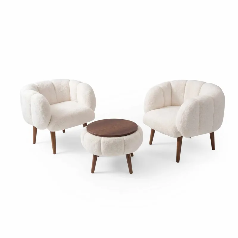 Wing Chair & Coffee Table Set (3 Pieces) Atelier Del Sofa