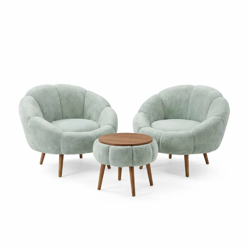 Wing Chair & Coffee Table Set (3 Pieces) Atelier Del Sofa