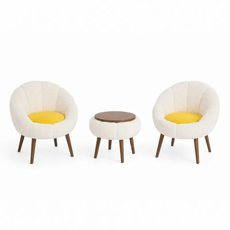 Wing Chair & Coffee Table Set (3 Pieces) Atelier Del Sofa