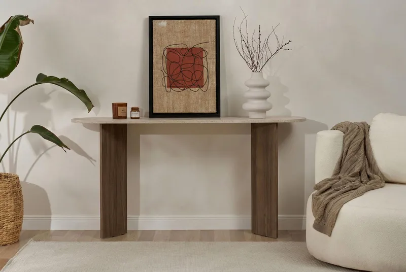 Yeno Skjenk 150x75x35 cm - Travertin, Venezia valnøtt - Oppbevaring - Oppbevaringsmøbler - Sideboard & skjenk
