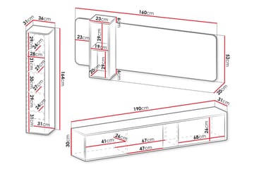 Zalricus Møbelsett for Stue - Beige - Oppbevaring - Oppbevaringsmøbler - Møbelsett til stue