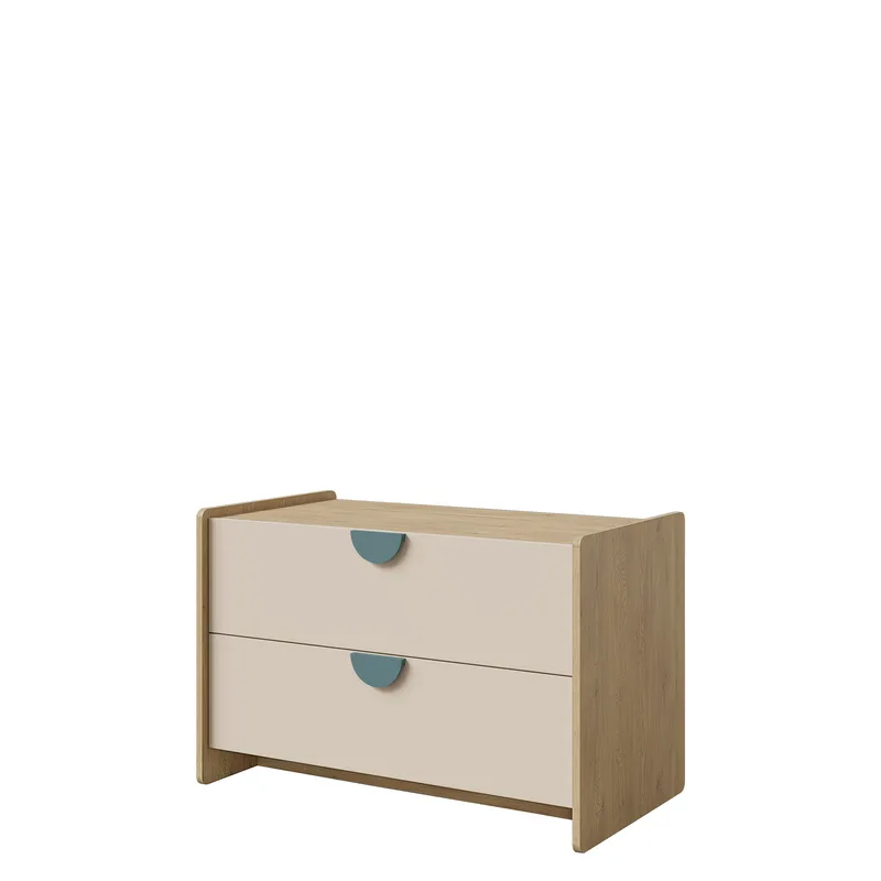 Zarek skjenk 94 cm - Brun, blå og beige - Oppbevaring - Oppbevaringsmøbler - Sideboard & skjenk