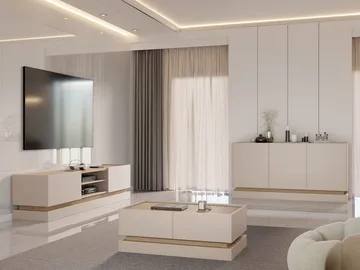 Zelric Møbelsett for stue - Beige - Oppbevaring - Oppbevaringsmøbler - Møbelsett til stue