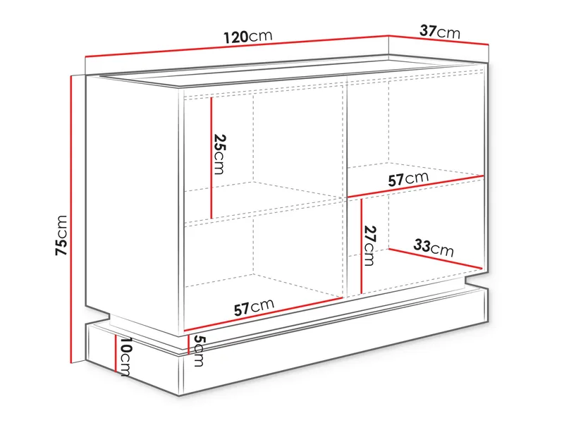 Zelric Skjenk 120x37 cm - Beige - Oppbevaring - Oppbevaringsmøbler - Sideboard & skjenk