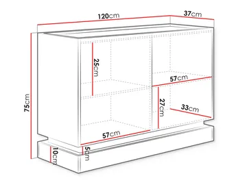 Zelric Skjenk 120x37 cm - Beige - Oppbevaring - Oppbevaringsmøbler - Sideboard & skjenk
