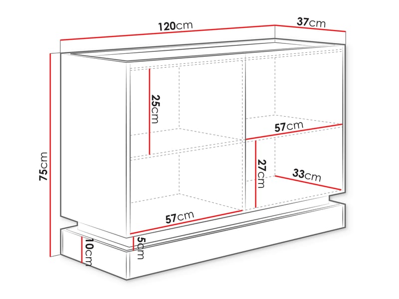 Zelric Skjenk 120x37 cm - Beige - Oppbevaring - Oppbevaringsmøbler - Sideboard & skjenk