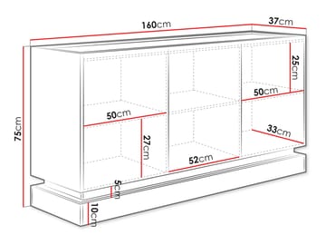 Zelric Skjenk 160x37 cm - Svart - Oppbevaring - Oppbevaringsmøbler - Sideboard & skjenk
