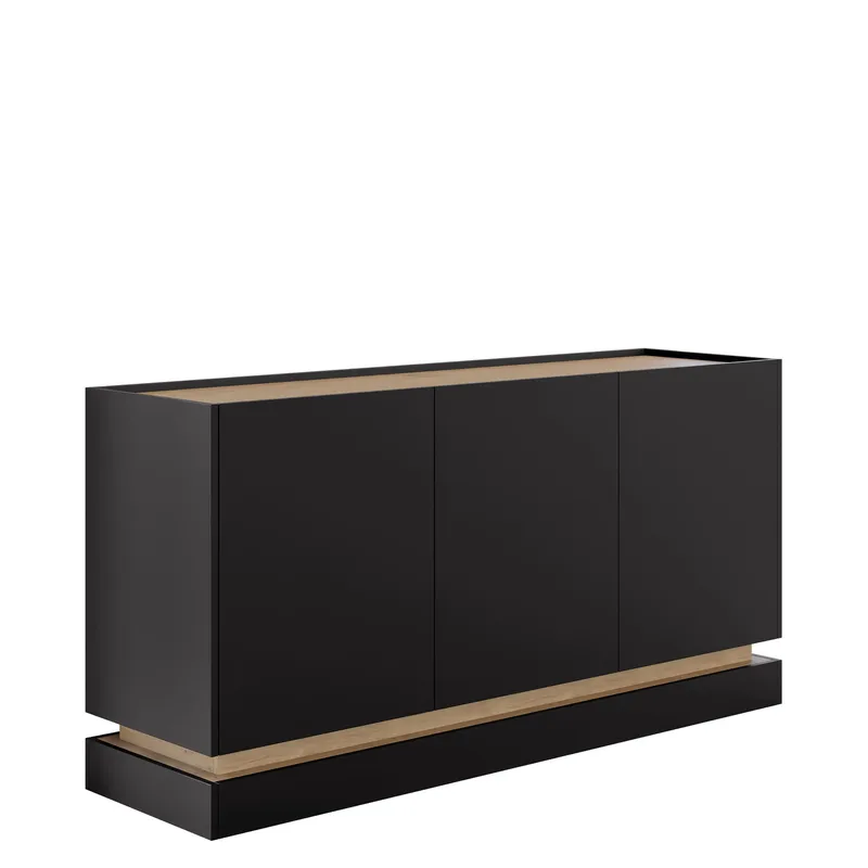 Zelric Skjenk 160x37 cm, Svart