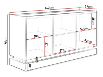 Zelric Skjenk 160x37 cm - Svart - Oppbevaring - Oppbevaringsmøbler - Sideboard & skjenk