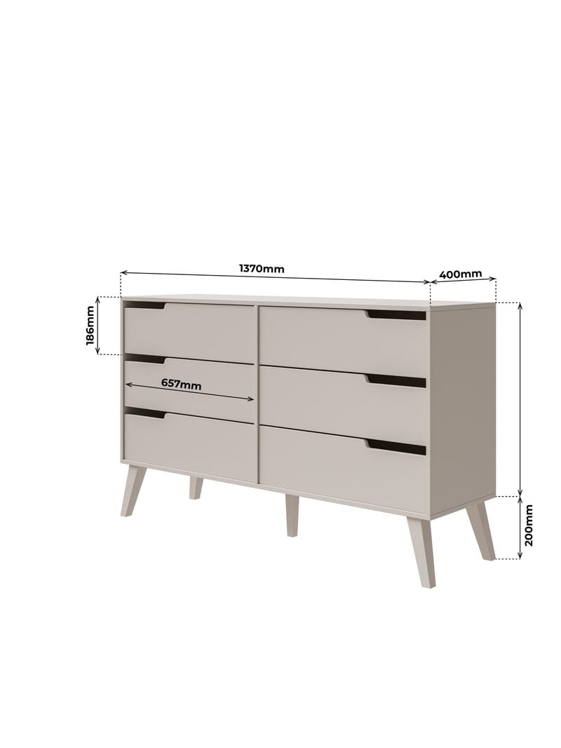 Zelto Kommode 137 cm - Kasjmir - Oppbevaring - Oppbevaringsmøbler - Kommode