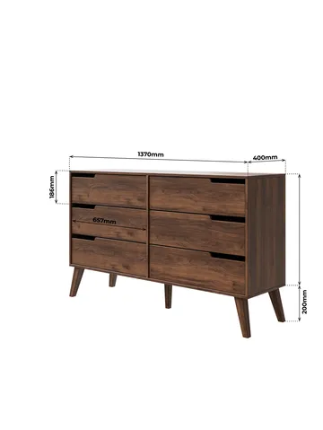 Zelto Kommode 137 cm - Warmia valnøtt - Oppbevaring - Oppbevaringsmøbler - Kommode