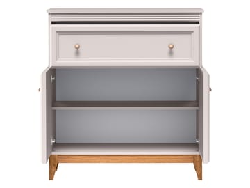 Zeylor Skjenk 92 cm - beige med ben i natureik og håndtak i gull- og kobberfarge - Oppbevaring - Oppbevaringsmøbler - Sideboard & skjenk