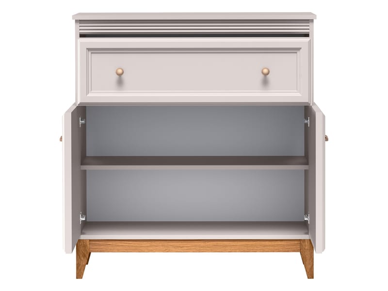 Zeylor Skjenk 92 cm - beige med ben i natureik og håndtak i gull- og kobberfarge - Oppbevaring - Oppbevaringsmøbler - Sideboard & skjenk