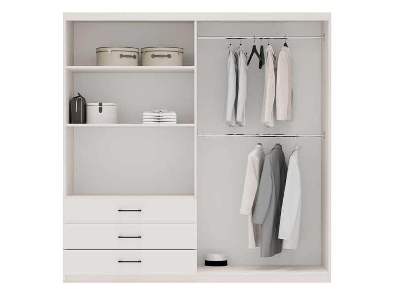 Pekin Garderobeskap med Speil 215 cm - Oppbevaring - Garderober & garderobesystem